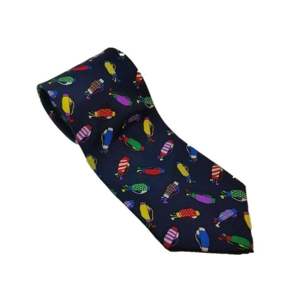 Neckwear Tie Golf Golfer Gift Golfbag Golf Lover Necktie Well Dressed Bags Alynn
